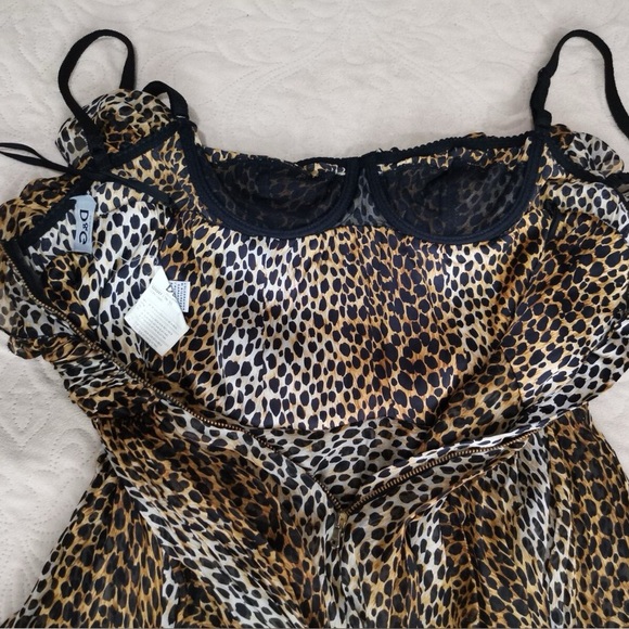 DOLCE & GABBANA RUNWAY D&G 100% Silk Leopard Print Bustier Bra Dress Size IT40 - Picture 4 of 10